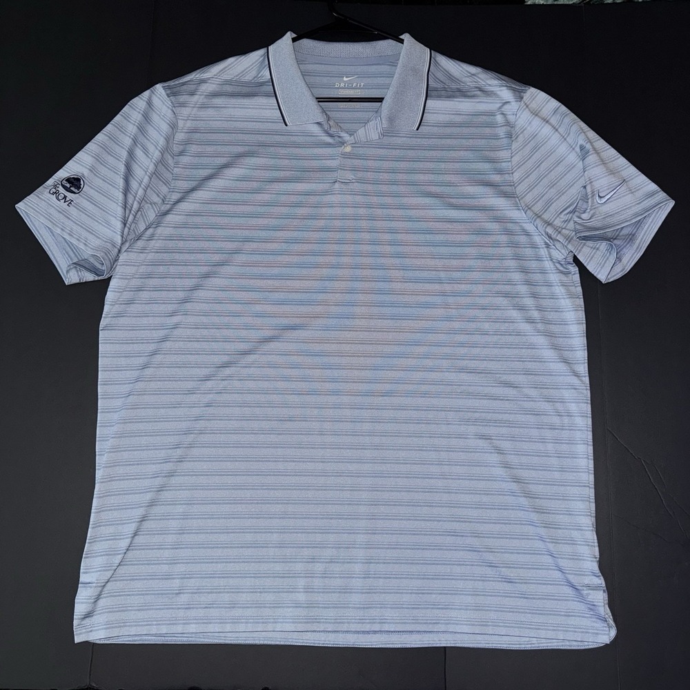 Men's XL Nike Dri-Fit The Grove Striped Golf Polo The Grove Tennessee Private CC